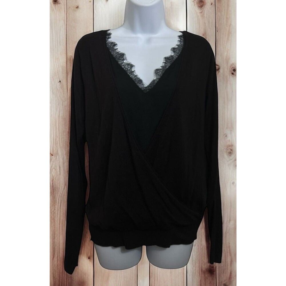 Black Tape Burgundy Black Small Reversible Sweater Size S V-Neck Dark Academia